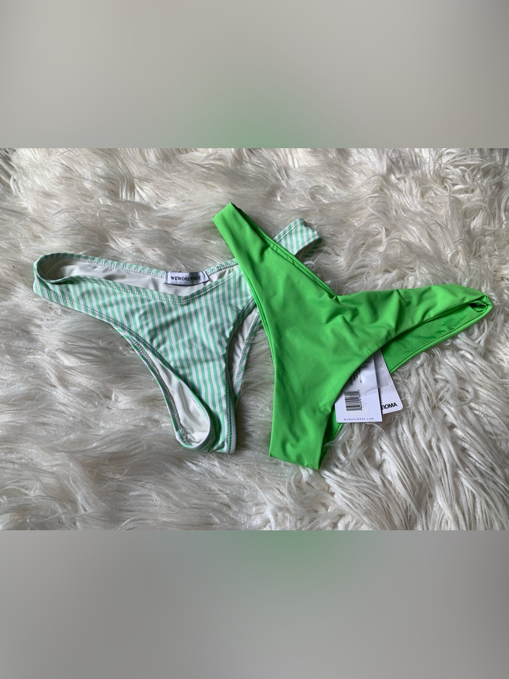 NWT WeWoreWhat Delilah Bikini Swimsuit Bottom Neon Green Size XS